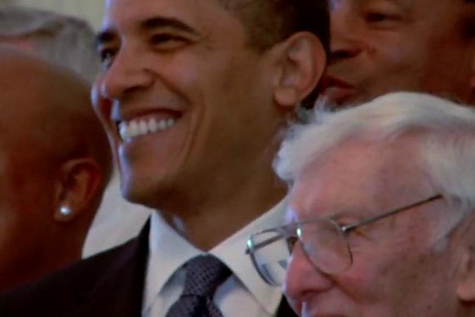 President Obama with Dan Rooney at the White House, May 2009